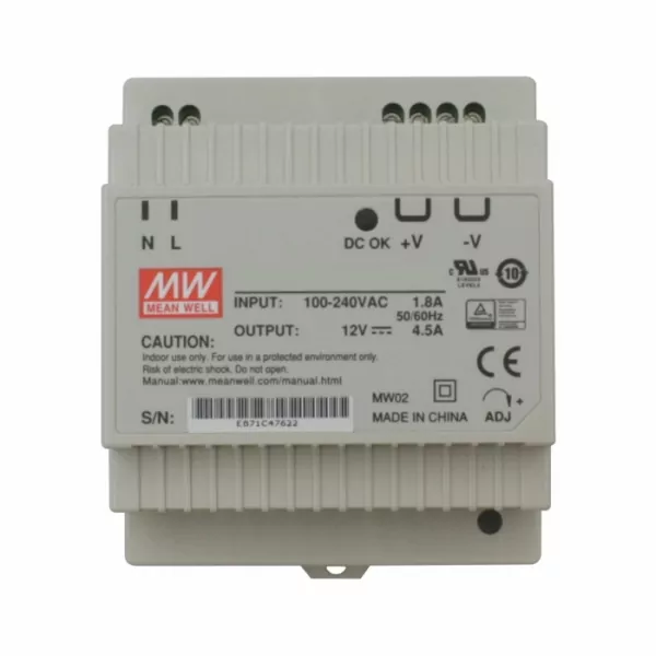 Mean Well Power Supply 12V DC 54W DIN